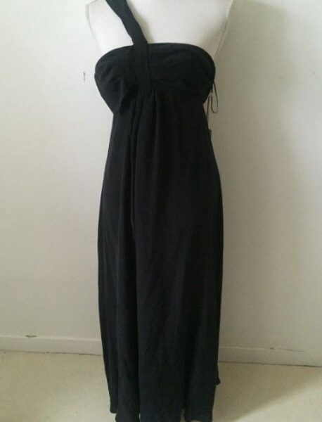 Robe Longue noir en soie Kookai neuve