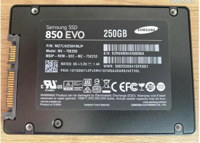 Ssd Samsung 850 evo 250Go