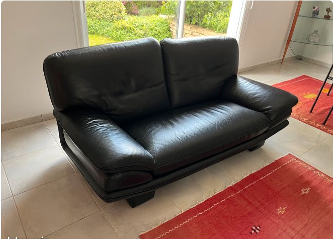 Canapé cuir deux places Roche Bobois