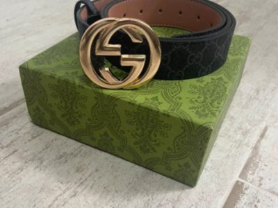 Ceinture Gucci en cuir monogramme