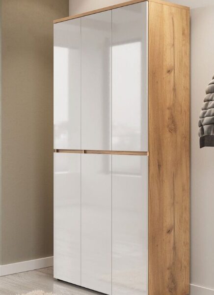 Armoire chambre blanc laqué et chaîne clair