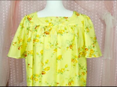 Chemise jaune à fleurs