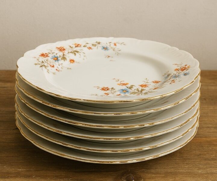 Lot 6 assiettes porcelaine