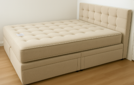 Lit double avec matelas épais